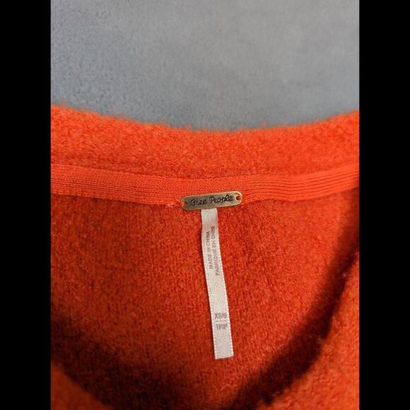 Free People Everlasting Cashmere Oversize Pullover Sweater Size XS/S Orange Ties - Picture 1 of 9